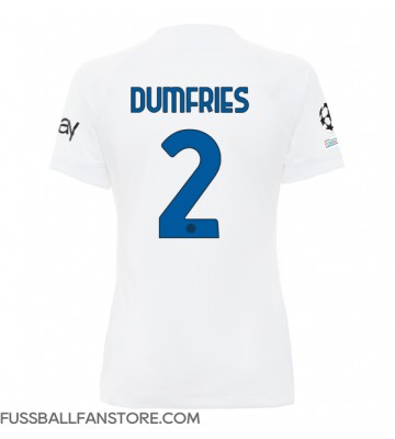 Inter Milan Denzel Dumfries #2 Replik Auswärtstrikot Damen 2023-24 Kurzarm